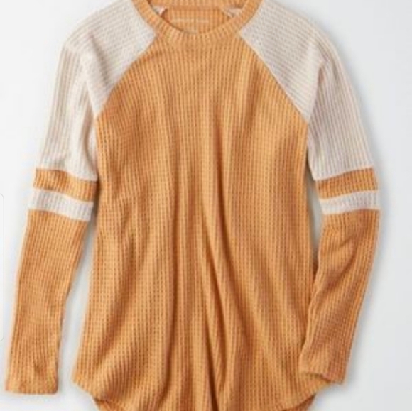 NWT---A.E.O (M) TAN WAFFLE LONG SLEEVES - Picture 8 of 8